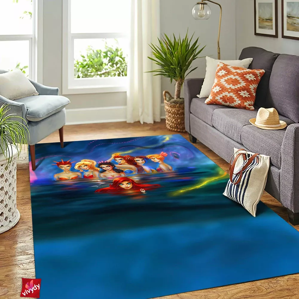 Animated Mermaids Rectangle Rug