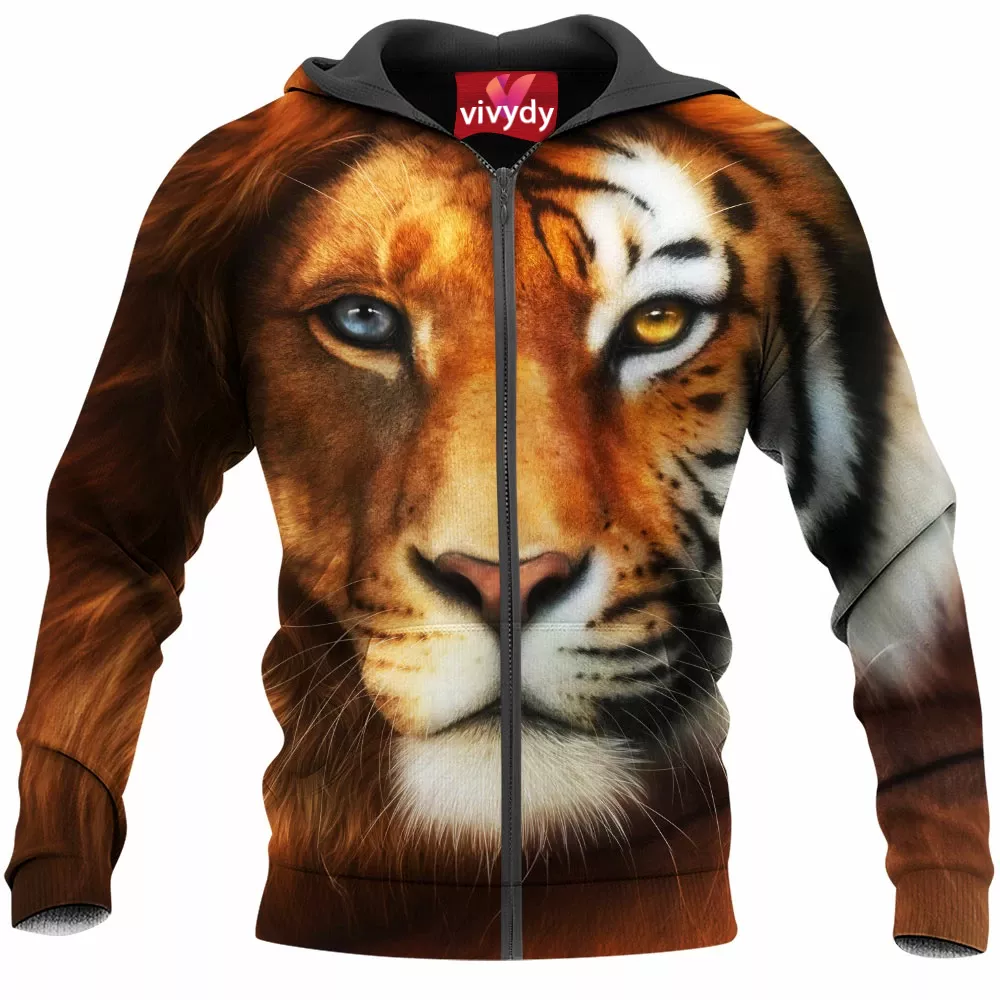 Lion And Tiger Zip Hoodie