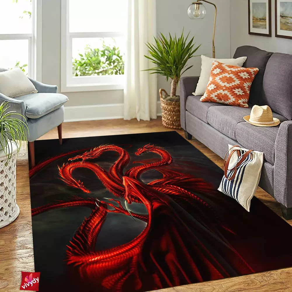 Fire And Blood Dragon Rectangle Rug