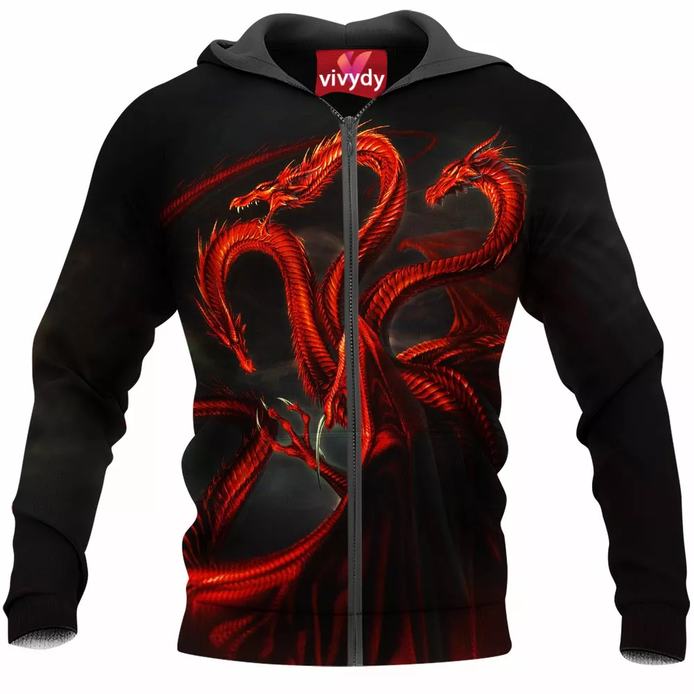 Fire And Blood Dragon Zip Hoodie