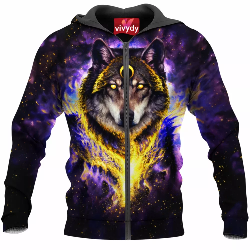 Galaxy Wolf Zip Hoodie