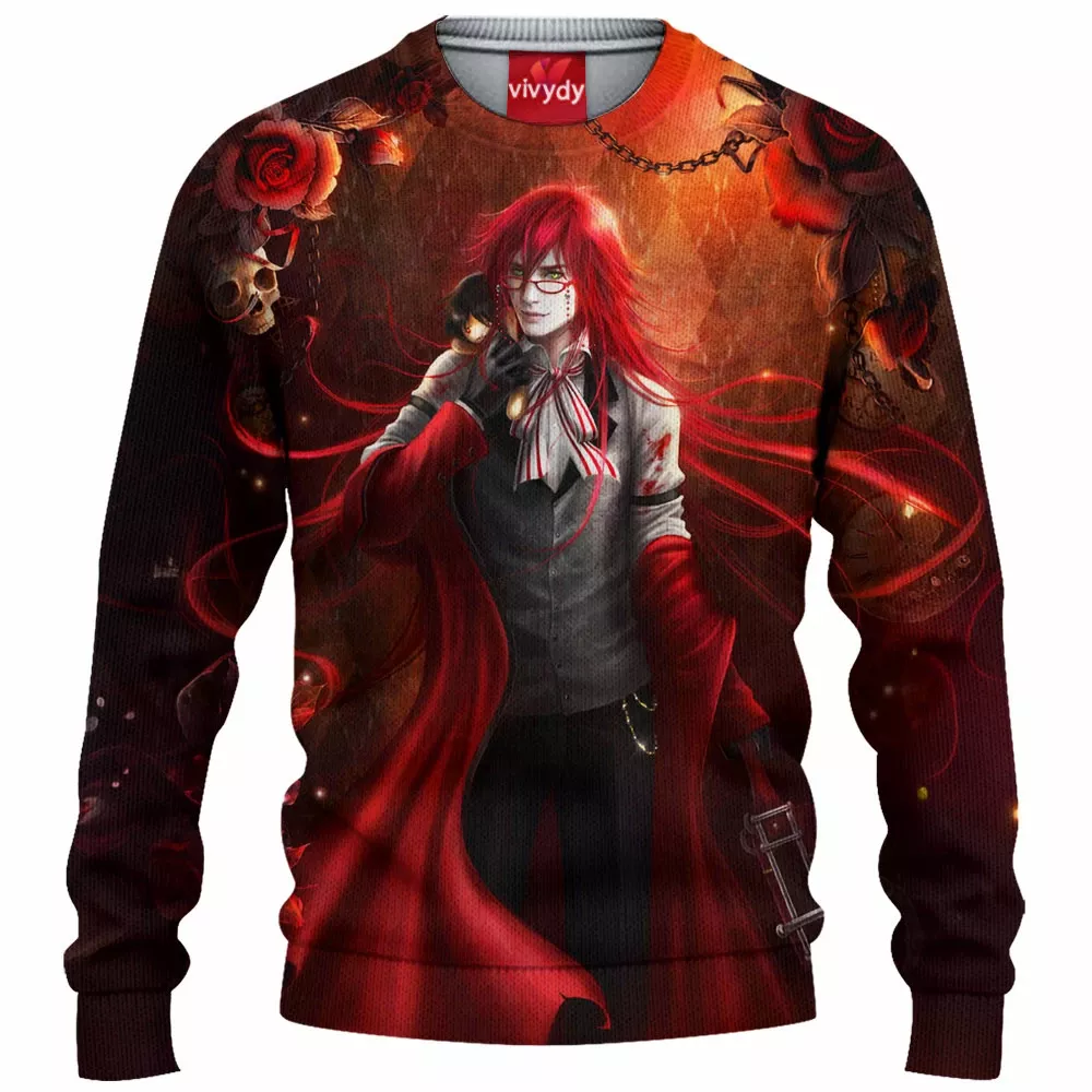 Black Butler Grell Sutcliff Knitted Sweater