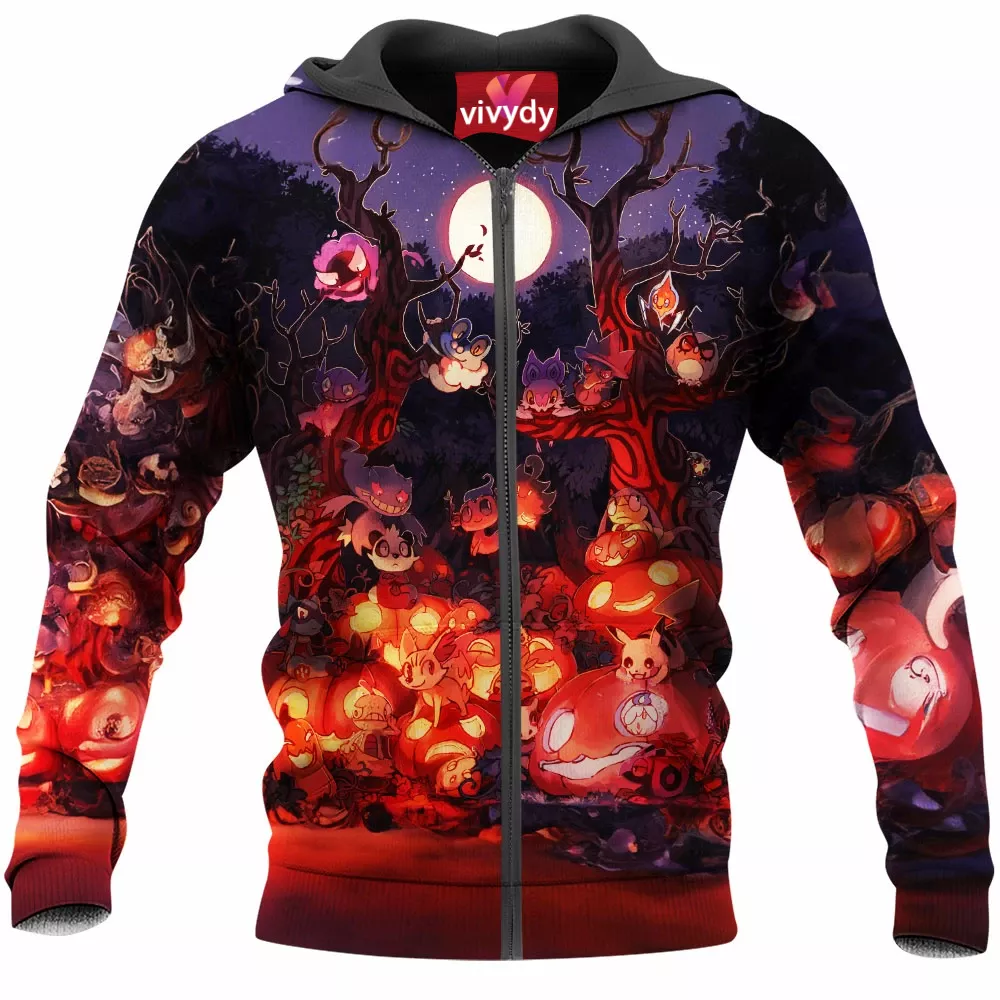 Halloween Pokemon Zip Hoodie