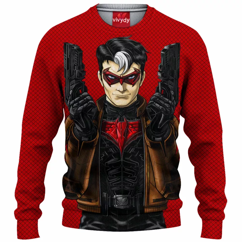 Red Hood Jason Todd Knitted Sweater