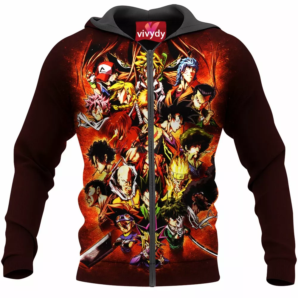 Anime Heros Zip Hoodie