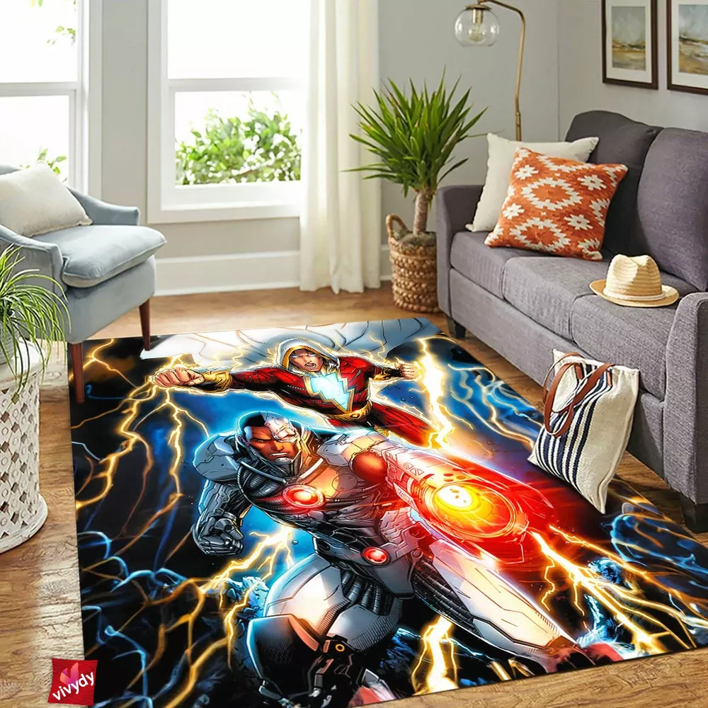 Cyborg And Shazam Rectangle Rug