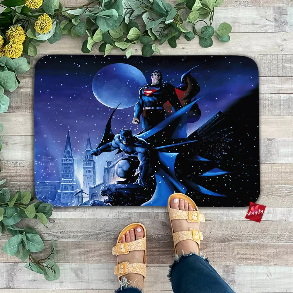 Batman And Superman Doormat