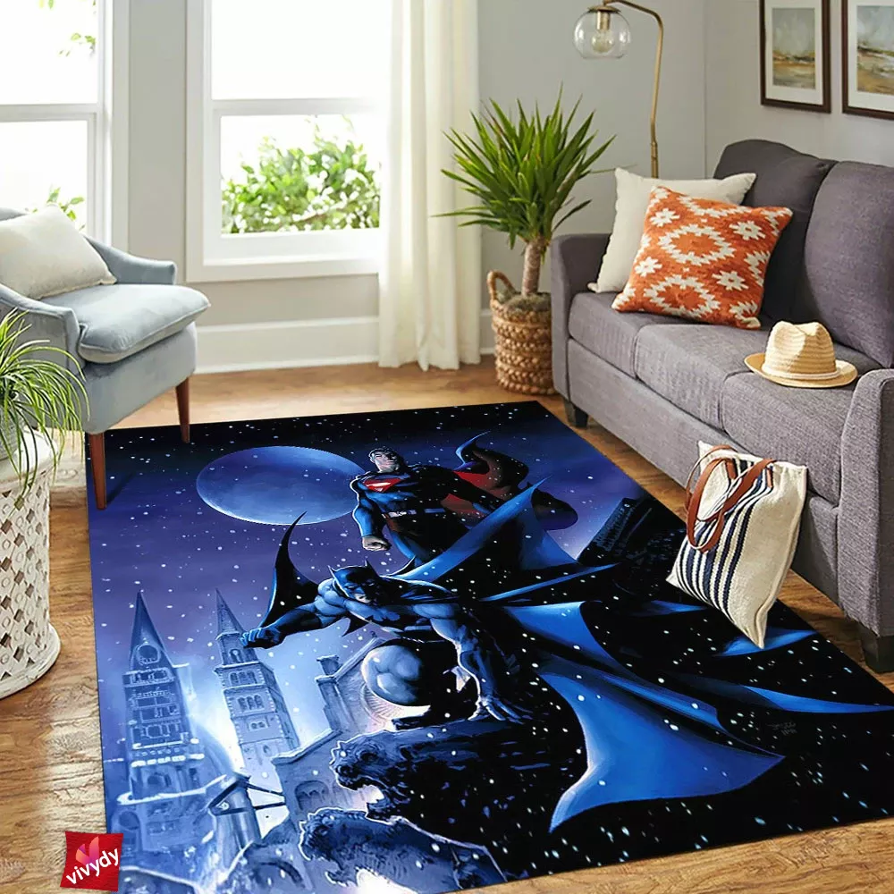 Batman And Superman Rectangle Rug