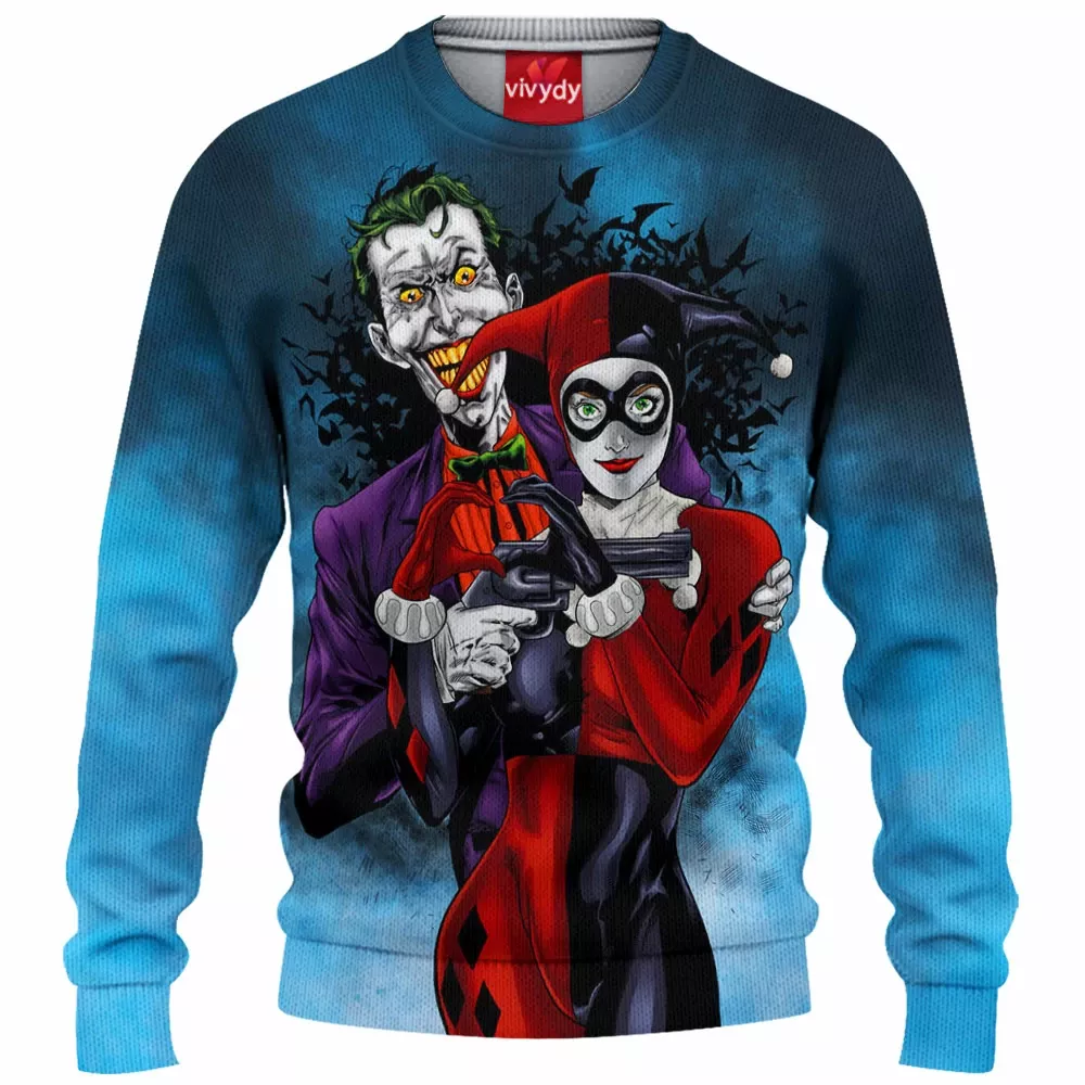 Joker And Harley Quinn Knitted Sweater