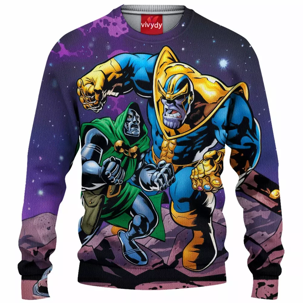 Doctor Doom vs Thanos Knitted Sweater