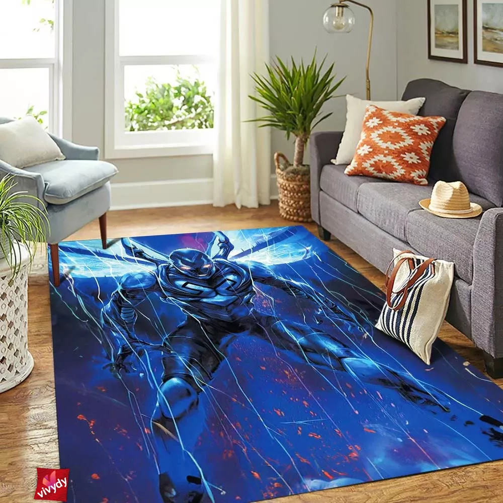 Blue Beetle Rectangle Rug