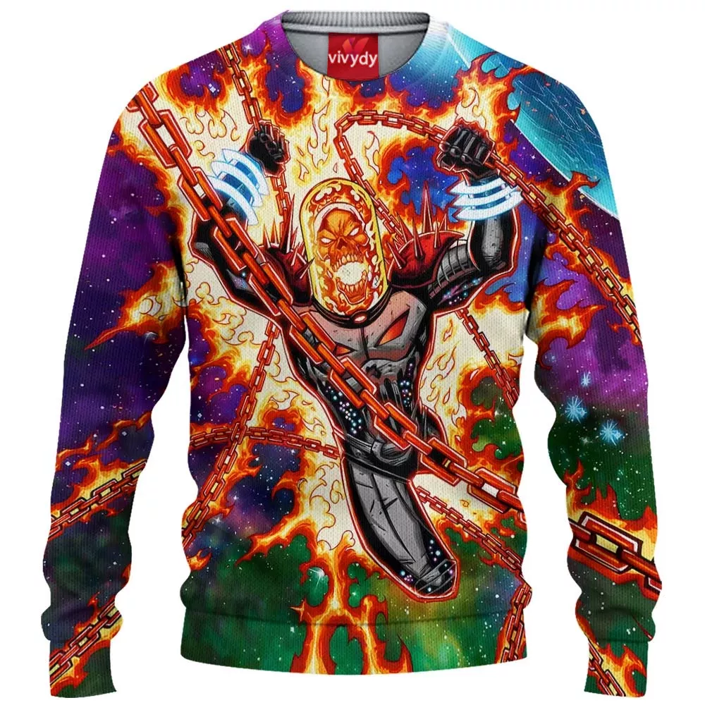 Cosmic Ghost Rider Knitted Sweater