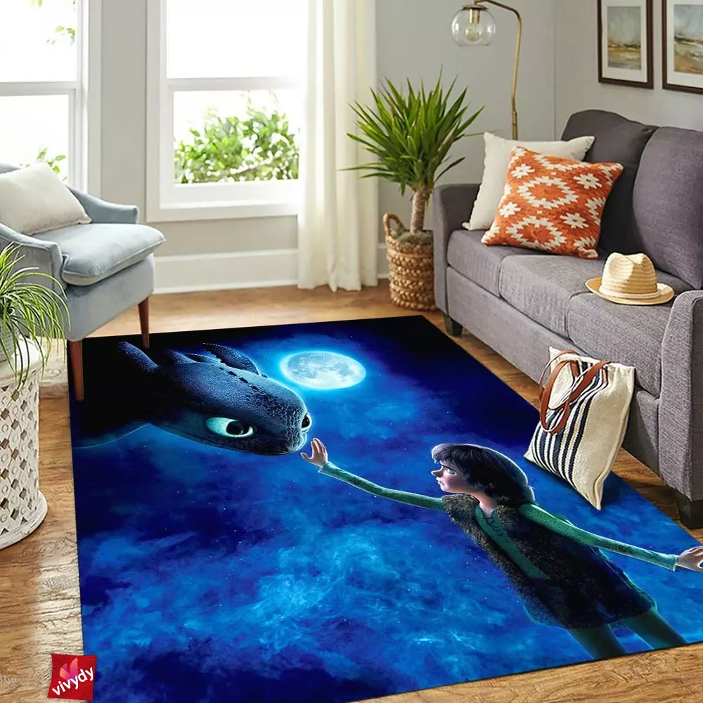 Meeting the Night Fury Rectangle Rug